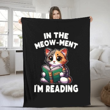 Discover Reading Book Cat For Library Reading Teacher 1 Fleece Blankets