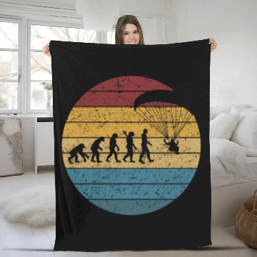 Discover Retro vintages Flying Paraglider Pilot Evolution Baseball Tees Fleece Blankets