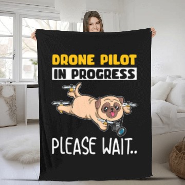 Discover Kids Drone Flying Design for your Future Drone Pilot Son Fleece Blankets