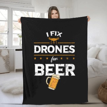 Discover Retro vintages Funny Drone Pilot Baseball Tees Fleece Blankets