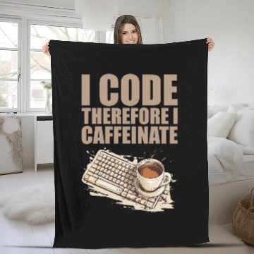 Discover caffeines Coder Software Developer Engineer Coffee Programmer 12 Fleece Blankets