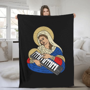 Discover Synth Virgin Mary Analog Producer Techno DJ Techno Baseball Tees Fleece Blankets