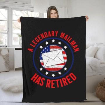 Discover A Legendary Mailman Has Retired USA Flag Postal Worker 2 Fleece Blankets