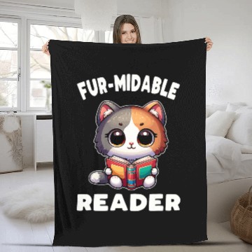 Discover Reading Book Cat For Library Reading Teacher 4 Fleece Blankets