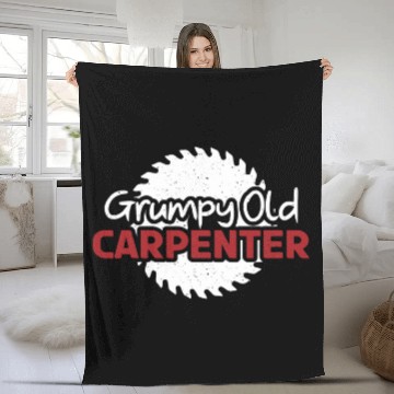 Discover Grumpy Old Carpenter Carpentry Woodworker Zip Fleece Blankets