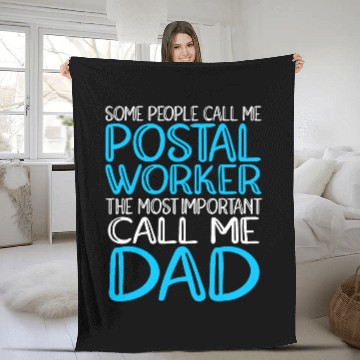 Discover Dad Postal Worker Baseball Tees Fleece Blankets