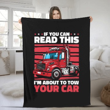 Discover Recovery Vehicle Cool Operator 2Towing Tow Truck Driver Fleece Blankets