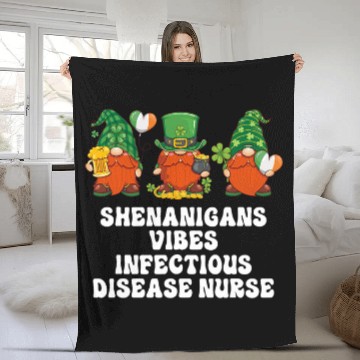 Discover Infectious Disease nurses Gnomes St Patricks Day Zip Fleece Blankets