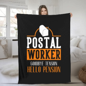 Discover Goodby Tension Hello Pension Postal Worker Retirement Zip Fleece Blankets