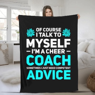Discover Of course I talk to cheer Coachs cheerleading Baseball Tees Fleece Blankets