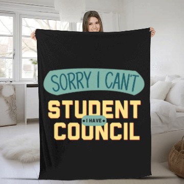 Discover Retro Sorry I Cant I Have Student Council leadership Fleece Blankets