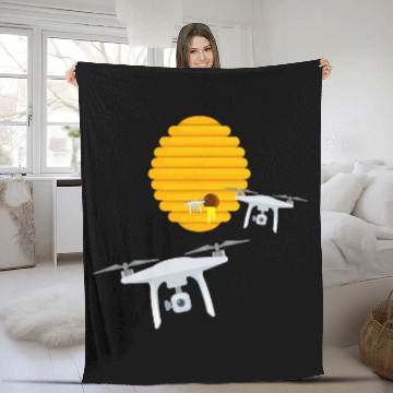 Discover Swarm of Drones from a Bee Hive Baseball Tees Fleece Blankets