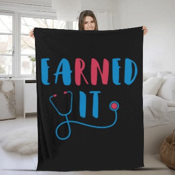 Discover Funny RN Nursing Student Graduation EaRNed It 1 Fleece Blankets