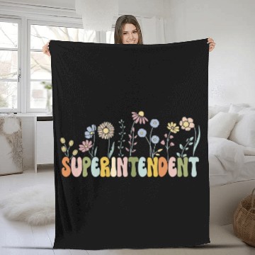 Discover Retro School Superintendent Wildflower School Supervisor Baseball Tees Fleece Blankets