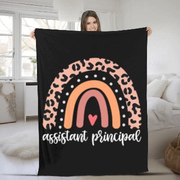 Discover Assistant Principal Rainbow Funny Job Title School Worker 5 Fleece Blankets