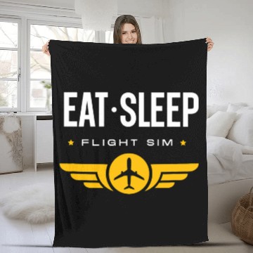 Discover Eat Sleep Flight Sim Simulator Pilot Baseball Tees Fleece Blankets