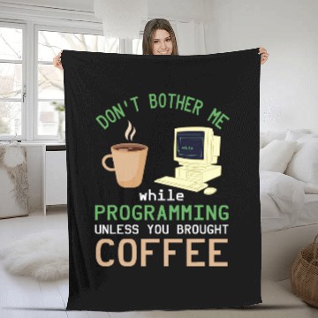 Discover Binary Code Dont Bother Me Coffee Programmer Binary Coding Fleece Blankets