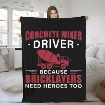 Discover Concrete Engineering Mixer Driver Construction Worker Fleece Blankets