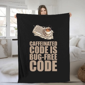 Discover caffeines Coder Software Developer Engineer Coffee Programmer 5 Fleece Blankets
