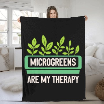 Discover Microgreens are My Therapy 2Microgreens Grower Farmer Fleece Blankets