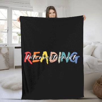 Discover Reading Interventionist Literacy Education Reading Teacher Fleece Blankets