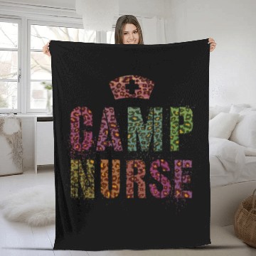 Discover CAMP nurses Leopard Print Nursing Student Camping medicals Fleece Blankets