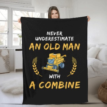 Discover Never underestimate an old man with a Combine Farmer Design Fleece Blankets