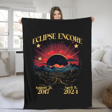 Discover 2024 2017 Eclipse Encore Total Solar Eclipse April 8 Sun Fleece Blankets