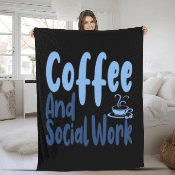 Discover Coffee Drinking Social Worker Coffee and Social Work Zip Fleece Blankets