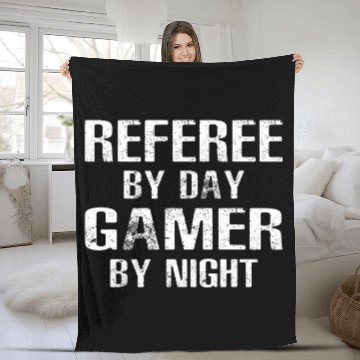 Discover Referee Gamer By Night Funny Ref Gaming Fleece Blankets