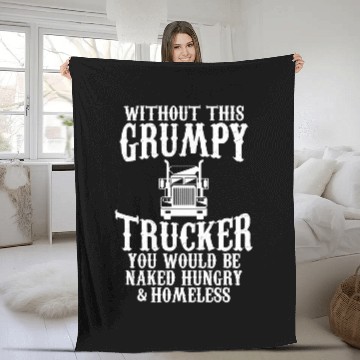 Discover Grumpy trucker hilarious graphic design Fleece Blankets