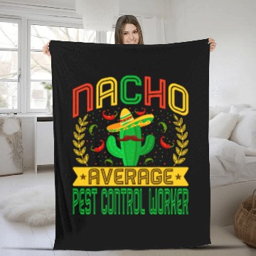 Discover Funny Nacho Average Pest Control Worker Mexican Cactus Fleece Blankets