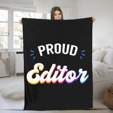 Discover Proud Editor Job Baseball Tees Fleece Blankets