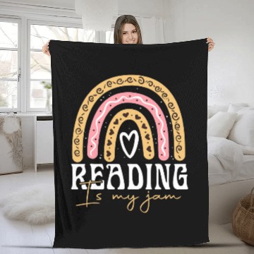 Discover Cute Reading Is My Jam With Leopard Rainbow Student Teacher Fleece Blankets