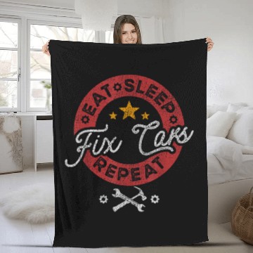 Discover Eat Sleep Fix Carss Repeat Auto Fixer Repairman Mechanic Baseball Tees Fleece Blankets