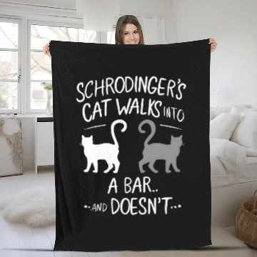 Discover Funny Scientist Schrodingers Cat Quantum Physics Lover 2 Fleece Blankets