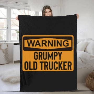 Discover Funny Warning Grumpy Old Trucker Gift Baseball Tees Fleece Blankets
