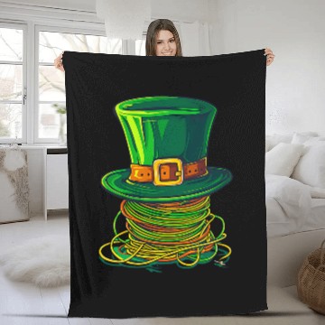 Discover Wires And Cylinder Design St  Patricks Lineman Zip Fleece Blankets