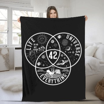 Discover 42 Answer To Life Universe and Everything Science Teacher Baseball Tees Fleece Blankets