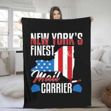 Discover New Yorks finest mail carrier postal worker funny Zip Fleece Blankets