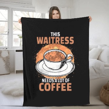Discover Funny Waitress Coffee Baseball Tees Fleece Blankets