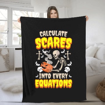 Discover Calculate Scares Into Every Equations Hallowen Math Fleece Blankets