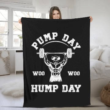 Discover Pump Day Hump Day Camel Weight Lifting Funny Gym s Fleece Blankets