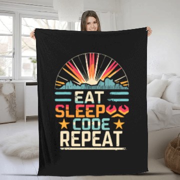Discover Eat Sleep Code Repeat PHP Programmer Lifestyle Fleece Blankets