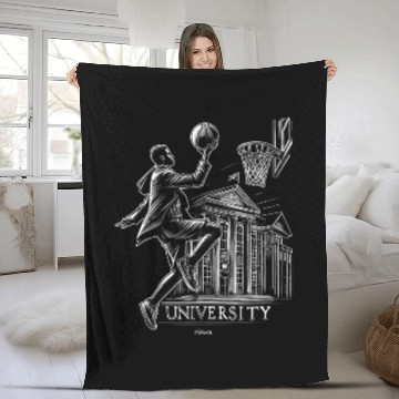 Discover CAMPUS HOOPS BALLER UNIVERSITY STUDENT BASKETBALL Fleece Blankets