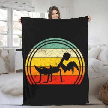 Discover Praying Mantis Insect Collector Entomologist Fleece Blankets