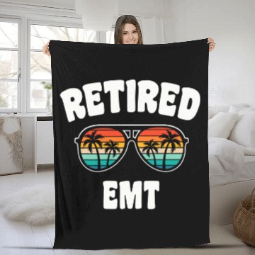 Discover Retired Emt Funny Retirement Congratulations Baseball Tees Fleece Blankets