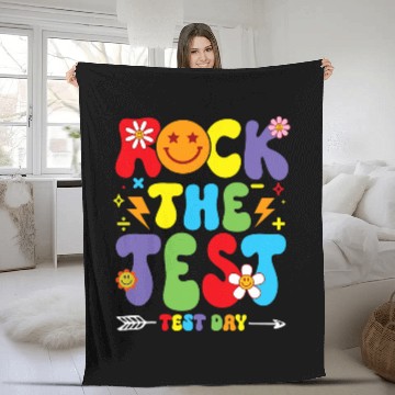 Discover Rock The Test Testing Day Retro Motivational Student Teacher 2 Baseball Tees Fleece Blankets