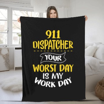 Discover 911 Dispatcher Responder Funny Emergency Worker Gift Fleece Blankets