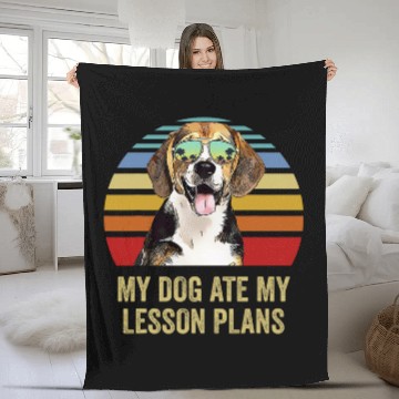 Discover My Dog Ate My Lesson Plans Beagle Teacher Baseball Tees Fleece Blankets